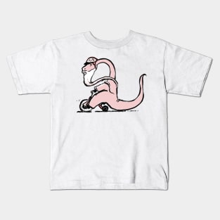 Dino on a trike Kids T-Shirt